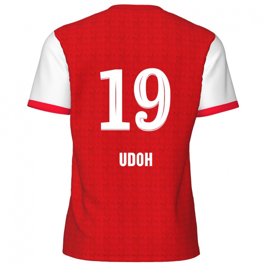 Kids Football Victor Udoh #19 Red White Home Jersey 2024/25 T-Shirt