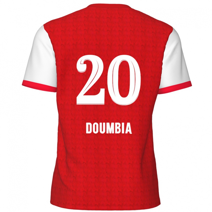 Kids Football Mahamadou Doumbia #20 Red White Home Jersey 2024/25 T-Shirt