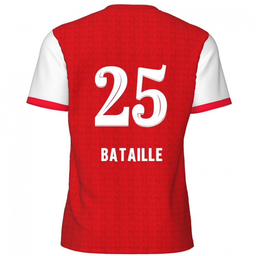 Kids Football Jelle Bataille #25 Red White Home Jersey 2024/25 T-Shirt