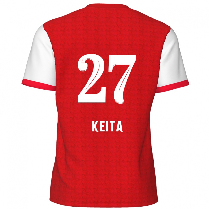 Kids Football Mandela Keita #27 Red White Home Jersey 2024/25 T-Shirt