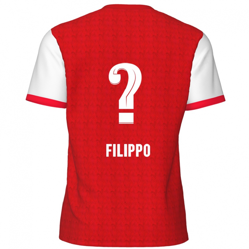 Kids Football Niels Filippo #0 Red White Home Jersey 2024/25 T-Shirt