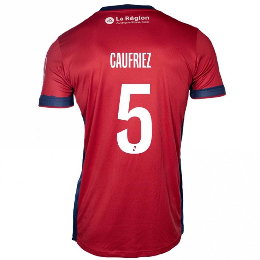 Kids Football Maximiliano Caufriez #5 Light Burgundy Home Jersey 2024/25 T-Shirt