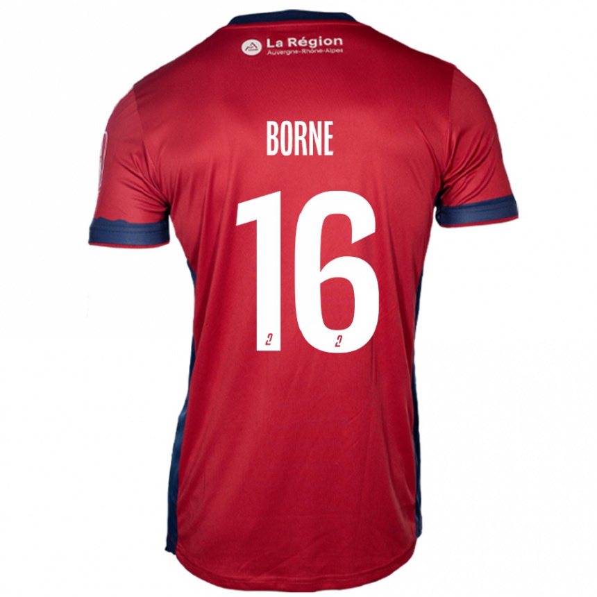 Kids Football Théo Borne #16 Light Burgundy Home Jersey 2024/25 T-Shirt