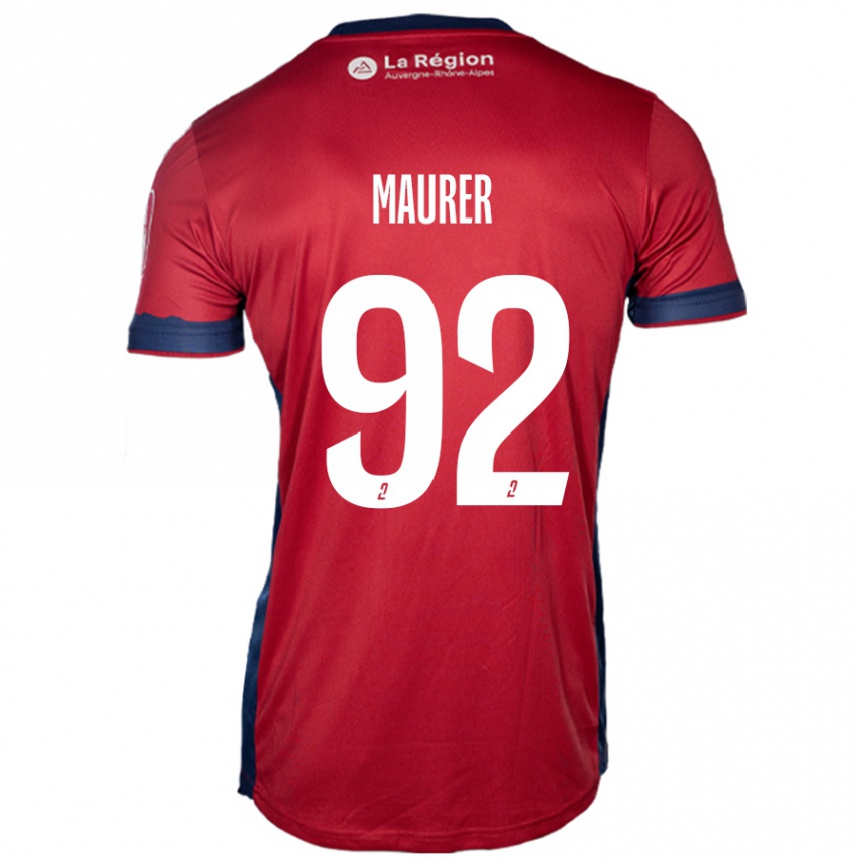 Kids Football Aïman Maurer #92 Light Burgundy Home Jersey 2024/25 T-Shirt