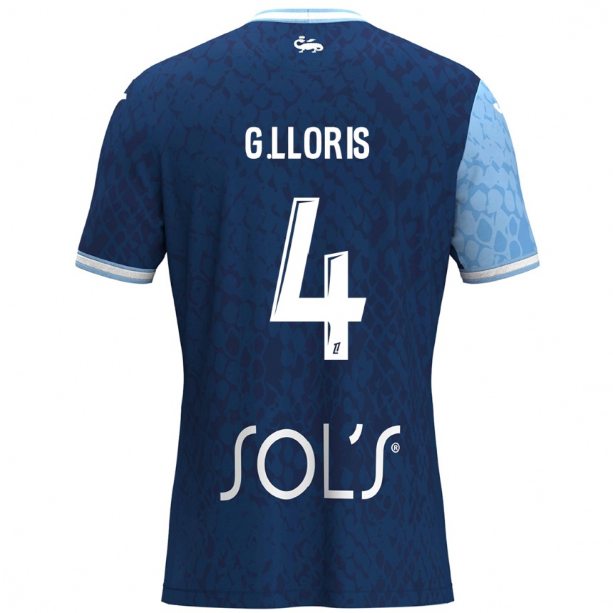 Kids Football Gautier Lloris #4 Sky Blue Dark Blue Home Jersey 2024/25 T-Shirt