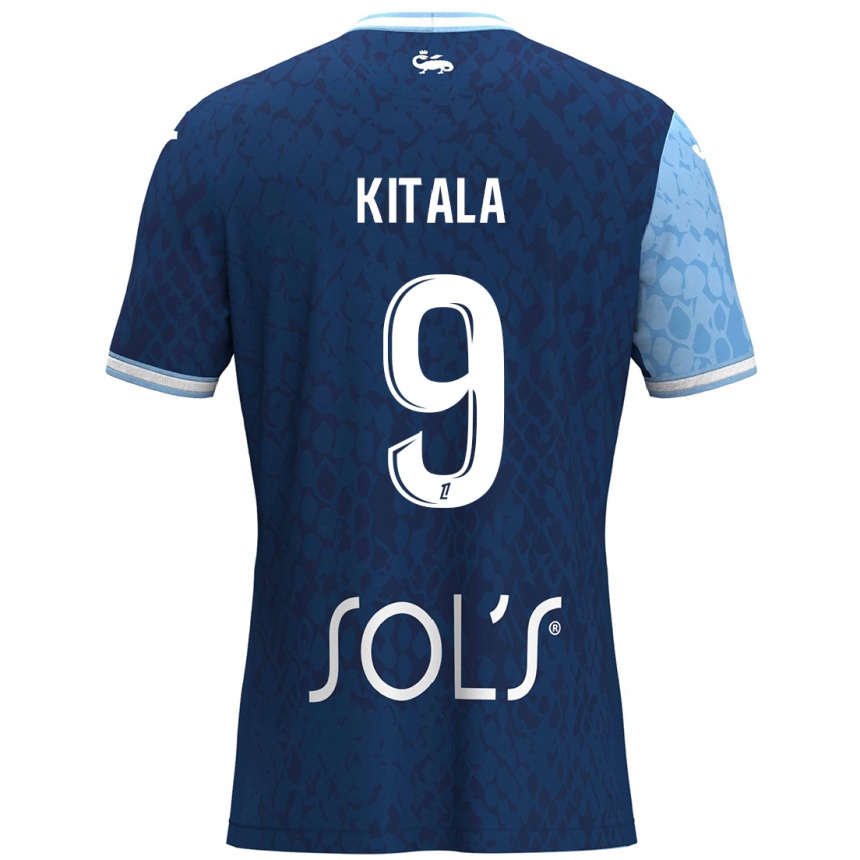 Kids Football Yann Kitala #9 Sky Blue Dark Blue Home Jersey 2024/25 T-Shirt