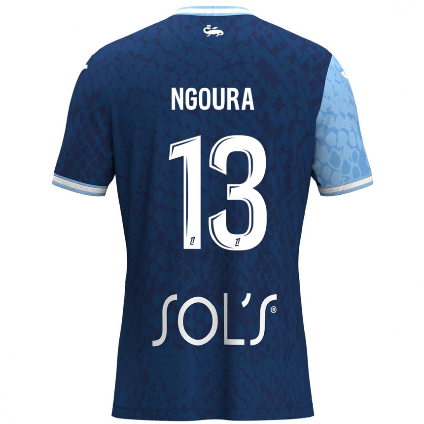 Kids Football Steve Ngoura #13 Sky Blue Dark Blue Home Jersey 2024/25 T-Shirt