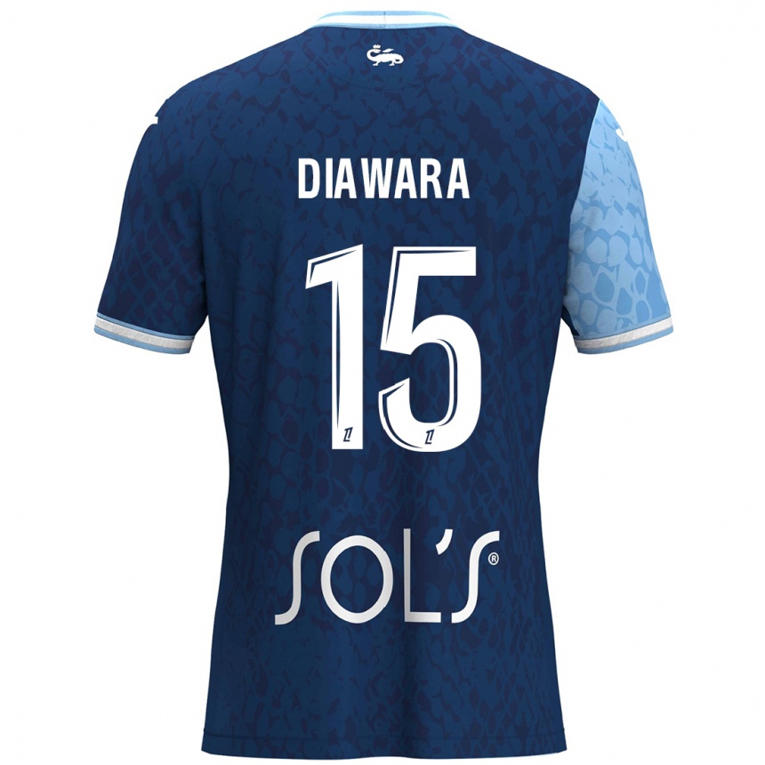 Kids Football Kandet Diawara #15 Sky Blue Dark Blue Home Jersey 2024/25 T-Shirt