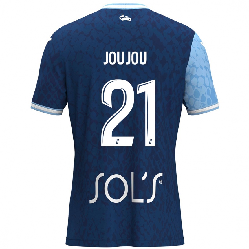 Kids Football Antoine Joujou #21 Sky Blue Dark Blue Home Jersey 2024/25 T-Shirt