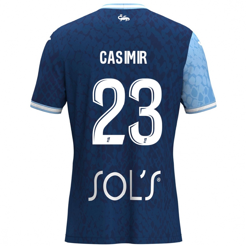 Kids Football Josué Casimir #23 Sky Blue Dark Blue Home Jersey 2024/25 T-Shirt