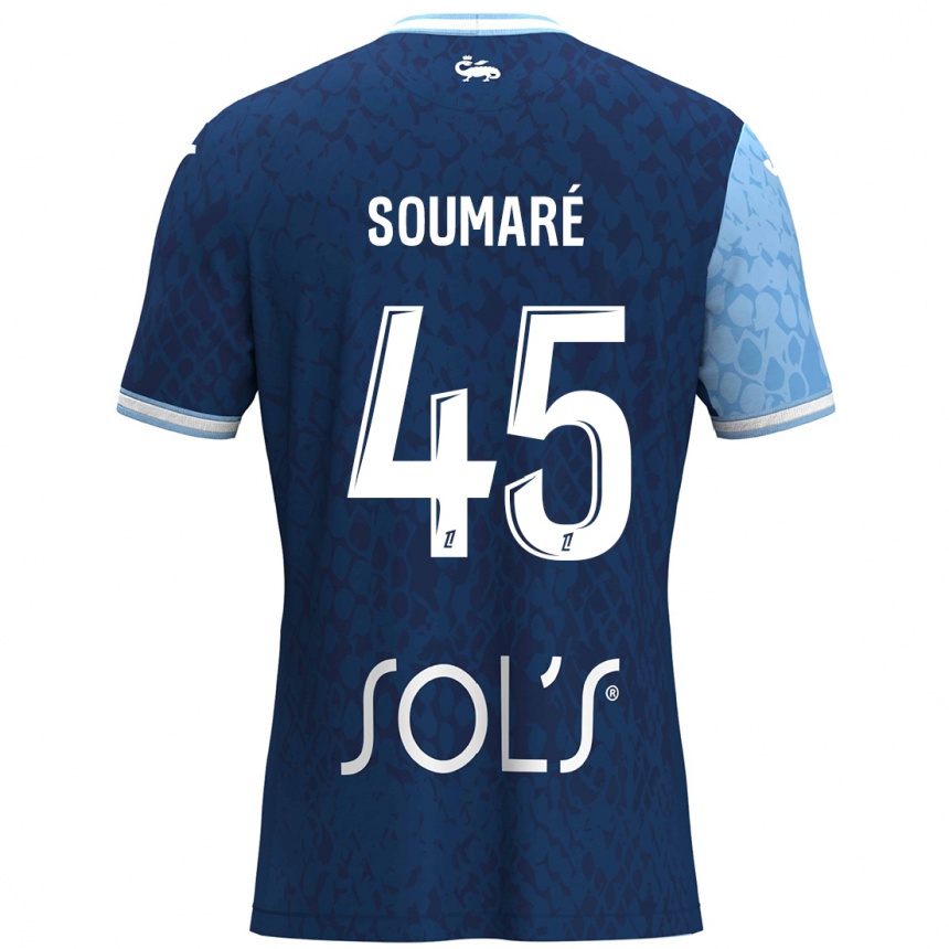 Kids Football Issa Soumaré #45 Sky Blue Dark Blue Home Jersey 2024/25 T-Shirt