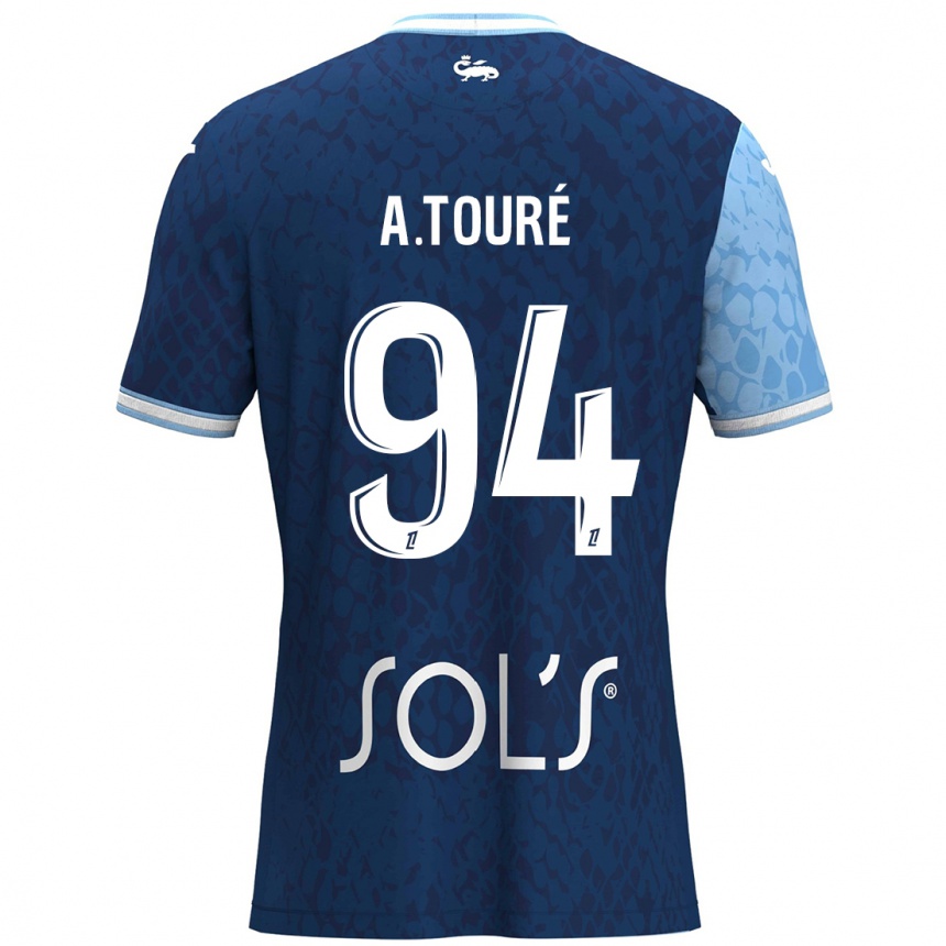 Kids Football Abdoulaye Touré #94 Sky Blue Dark Blue Home Jersey 2024/25 T-Shirt