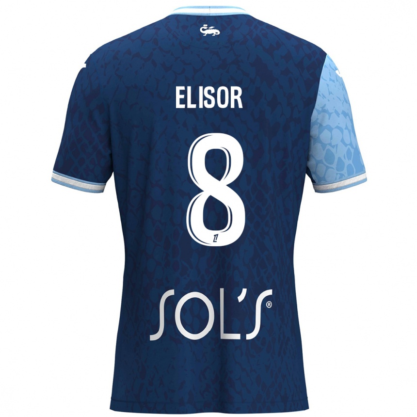 Kids Football Salomé Elisor #8 Sky Blue Dark Blue Home Jersey 2024/25 T-Shirt