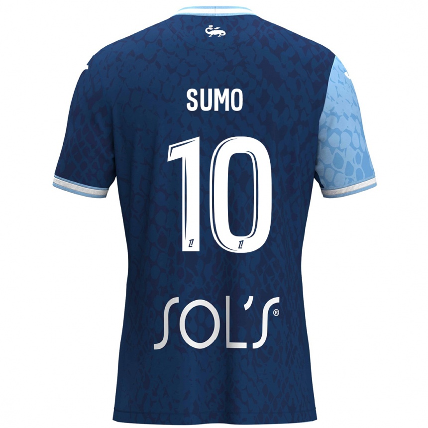 Kids Football Eva Sumo #10 Sky Blue Dark Blue Home Jersey 2024/25 T-Shirt