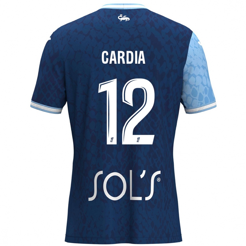 Kids Football Mickaëla Cardia #12 Sky Blue Dark Blue Home Jersey 2024/25 T-Shirt