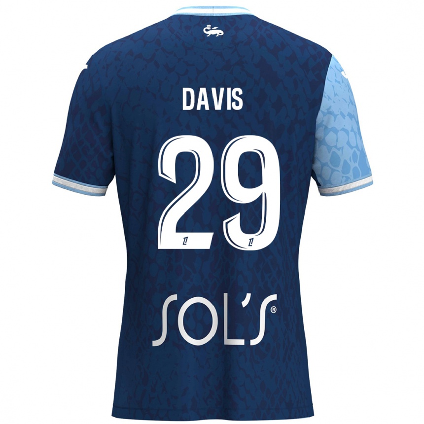 Kids Football Deja Davis #29 Sky Blue Dark Blue Home Jersey 2024/25 T-Shirt