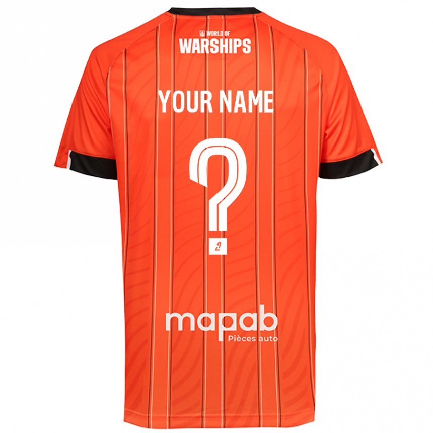 Kids Football Your Name #0 Orange Home Jersey 2024/25 T-Shirt