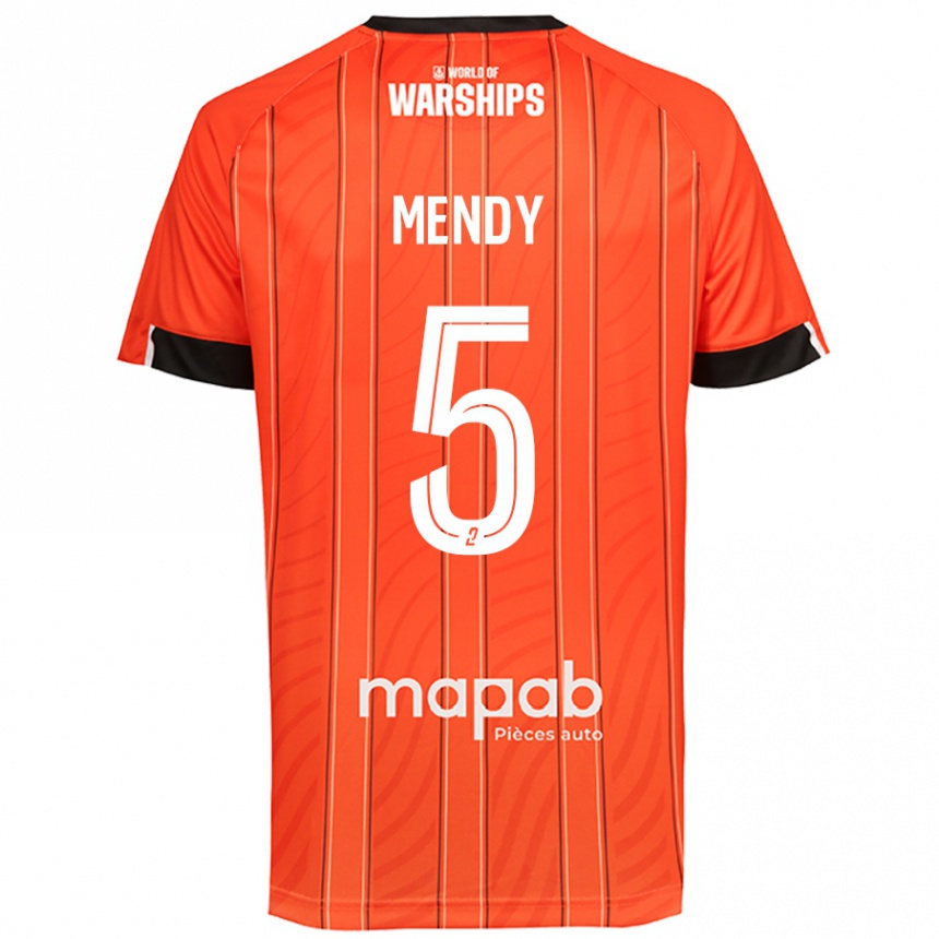 Kids Football Benjamin Mendy #5 Orange Home Jersey 2024/25 T-Shirt