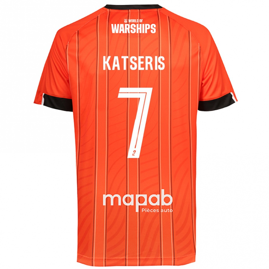 Kids Football Panos Katseris #7 Orange Home Jersey 2024/25 T-Shirt