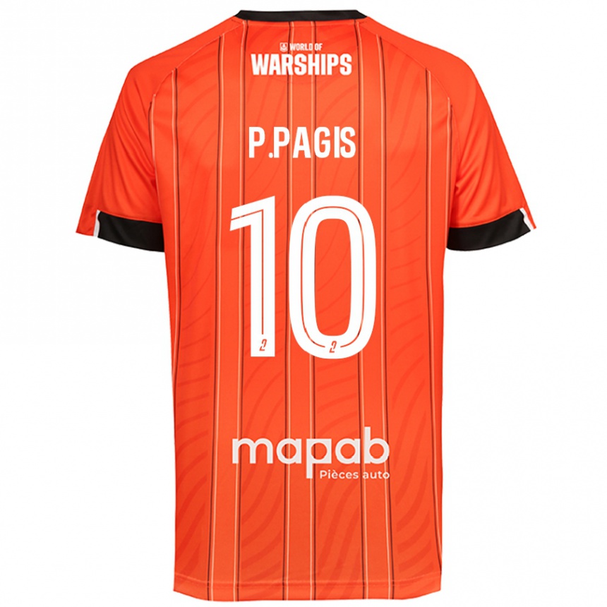 Kids Football Pablo Pagis #10 Orange Home Jersey 2024/25 T-Shirt