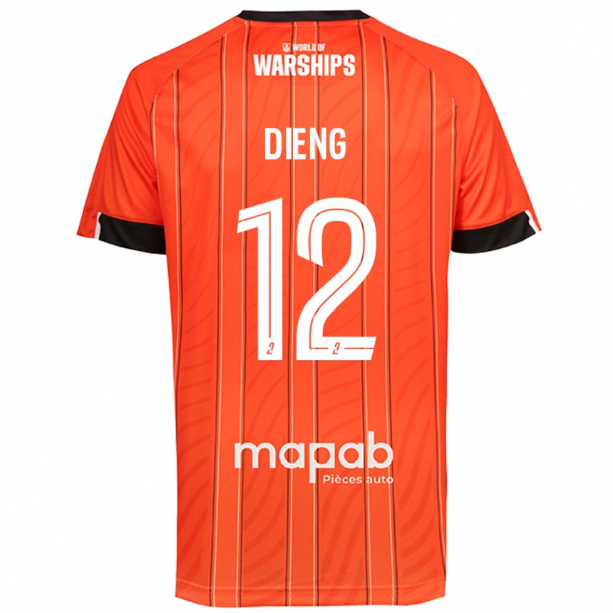 Kids Football Bamba Dieng #12 Orange Home Jersey 2024/25 T-Shirt