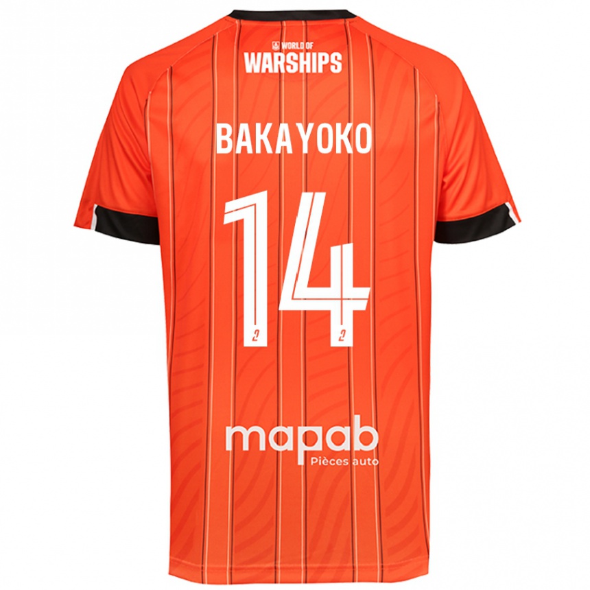 Kids Football Tiemoué Bakayoko #14 Orange Home Jersey 2024/25 T-Shirt