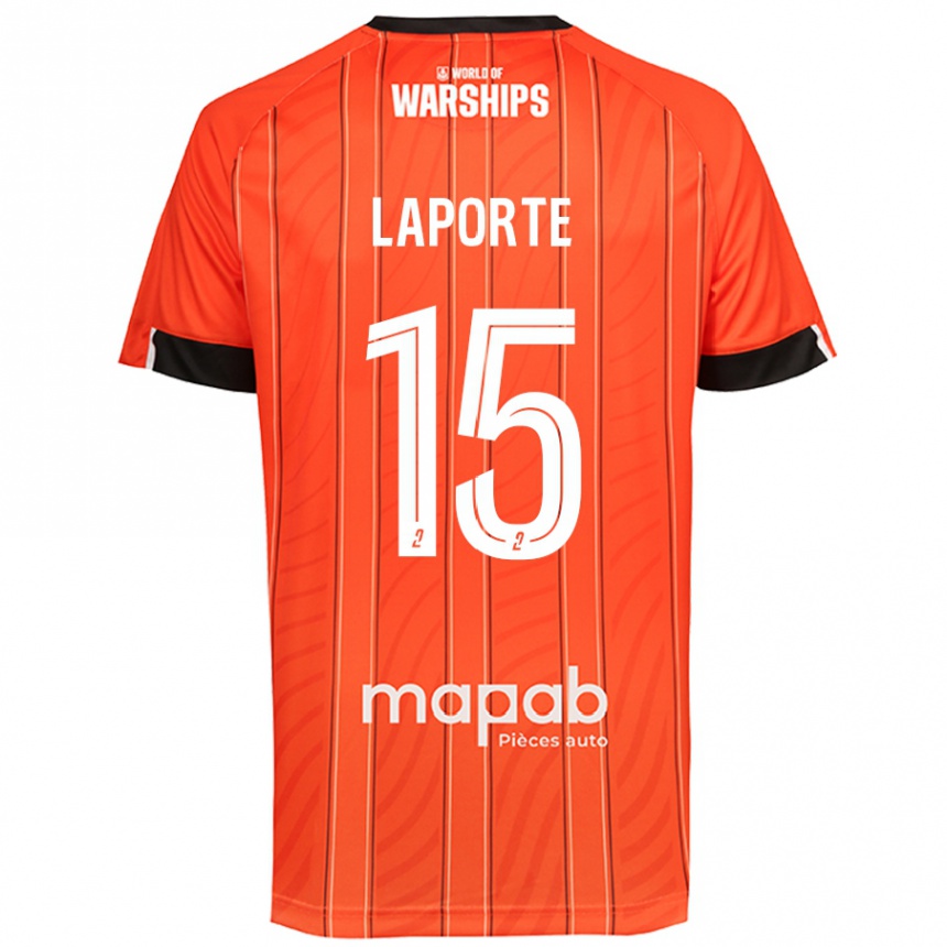 Kids Football Julien Laporte #15 Orange Home Jersey 2024/25 T-Shirt