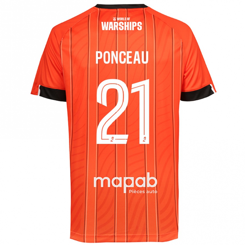 Kids Football Julien Ponceau #21 Orange Home Jersey 2024/25 T-Shirt