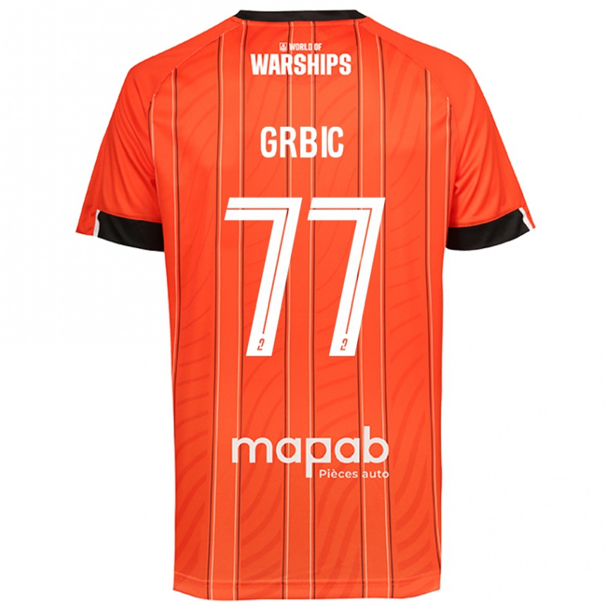 Kids Football Adrian Grbic #77 Orange Home Jersey 2024/25 T-Shirt