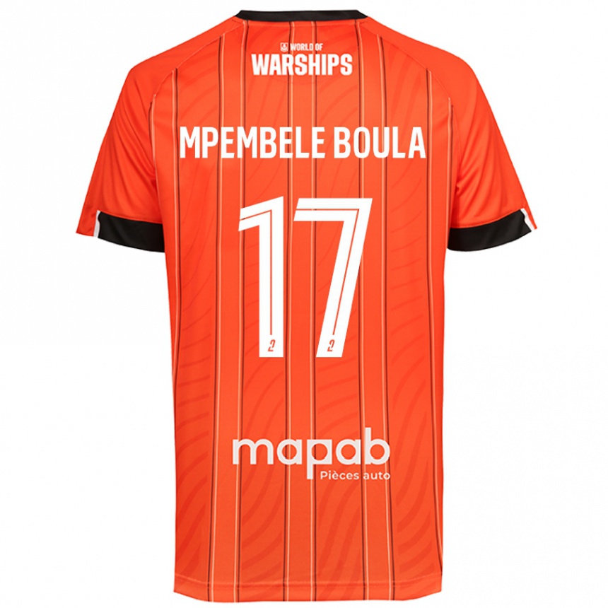 Kids Football Exaucé Mpembele Boula #17 Orange Home Jersey 2024/25 T-Shirt