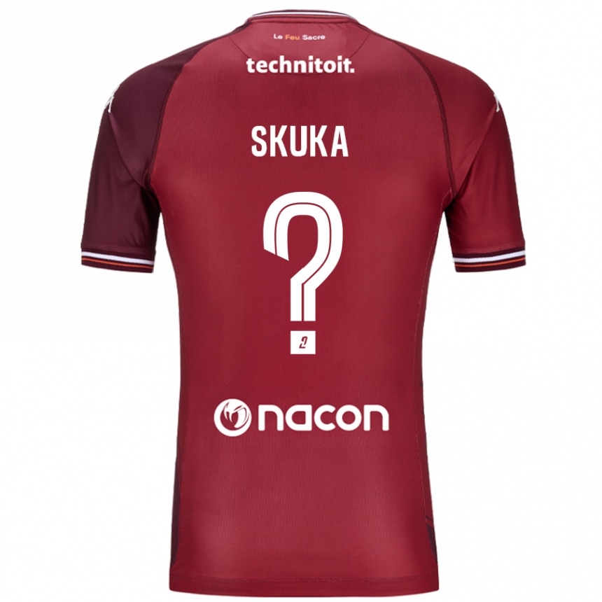 Kids Football Xhuliano Skuka #0 Red Granata Home Jersey 2024/25 T-Shirt