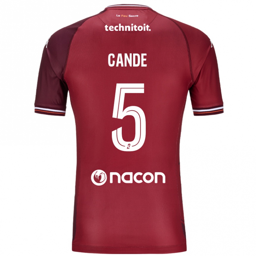 Kids Football Fali Candé #5 Red Granata Home Jersey 2024/25 T-Shirt