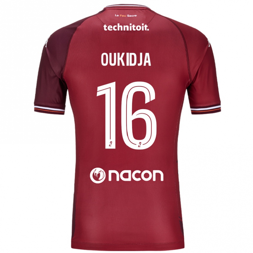 Kids Football Alexandre Oukidja #16 Red Granata Home Jersey 2024/25 T-Shirt