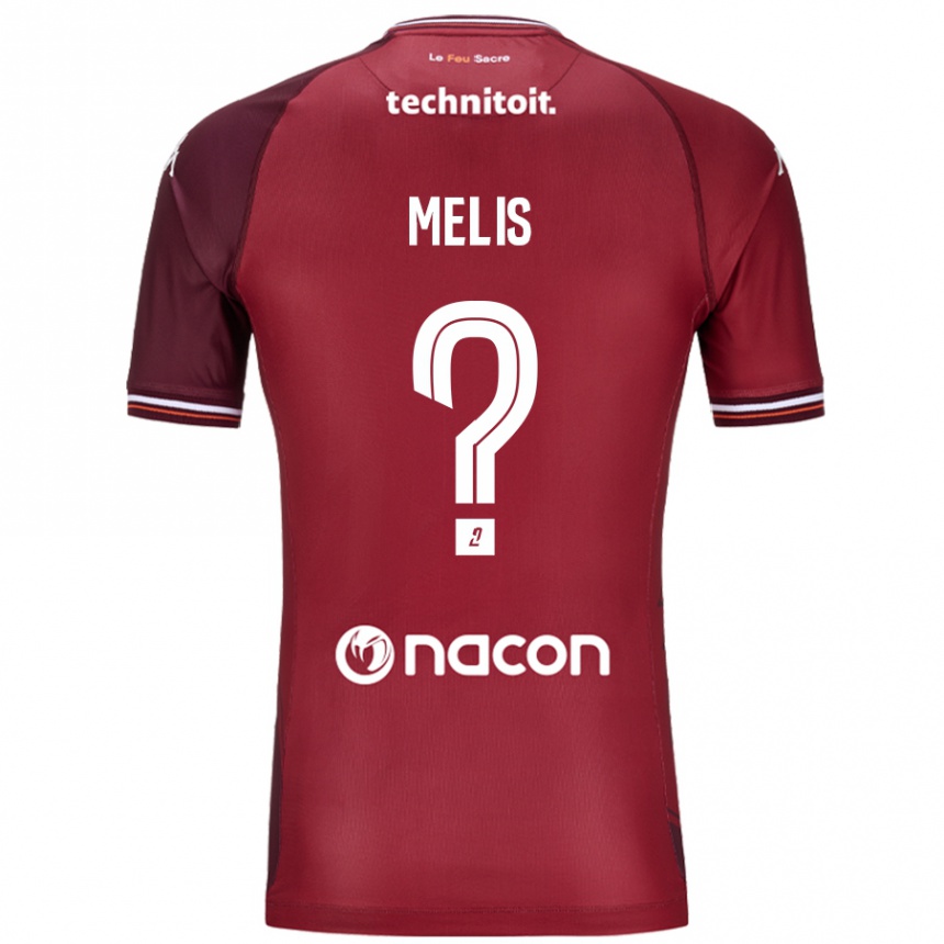 Kids Football Antonin Melis #0 Red Granata Home Jersey 2024/25 T-Shirt