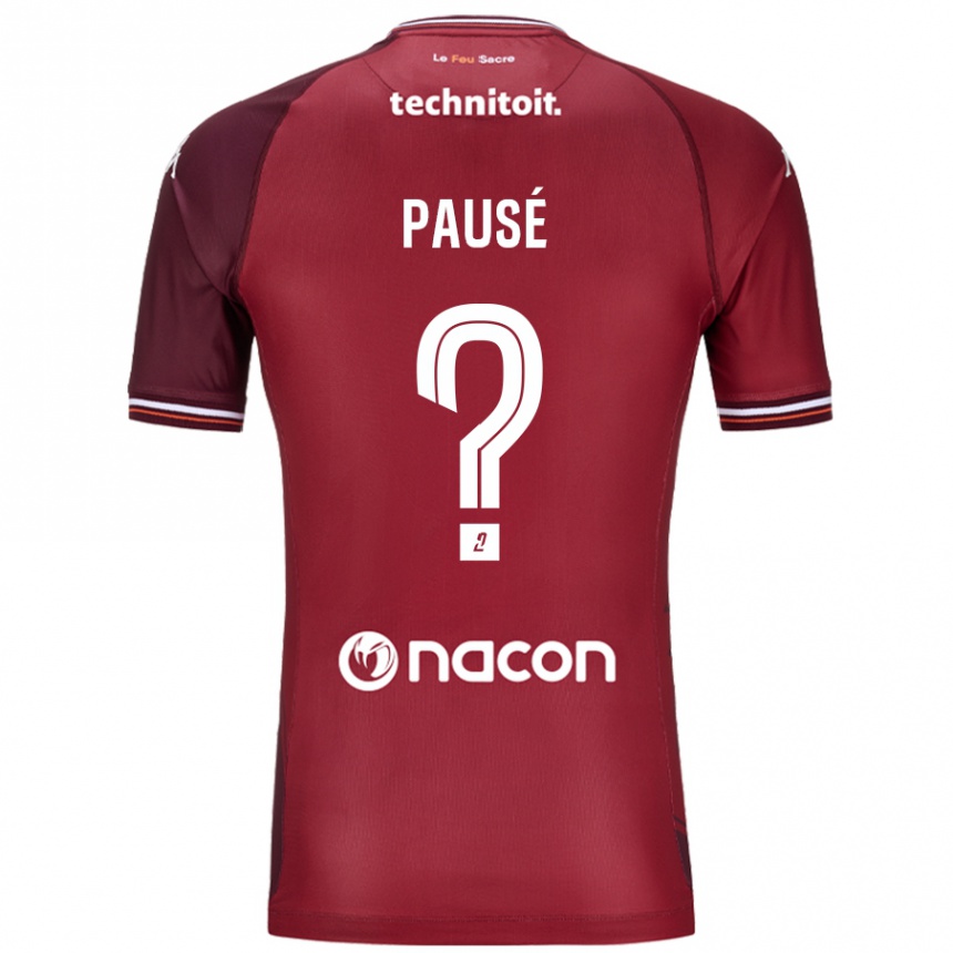 Kids Football Luca Pausé #0 Red Granata Home Jersey 2024/25 T-Shirt