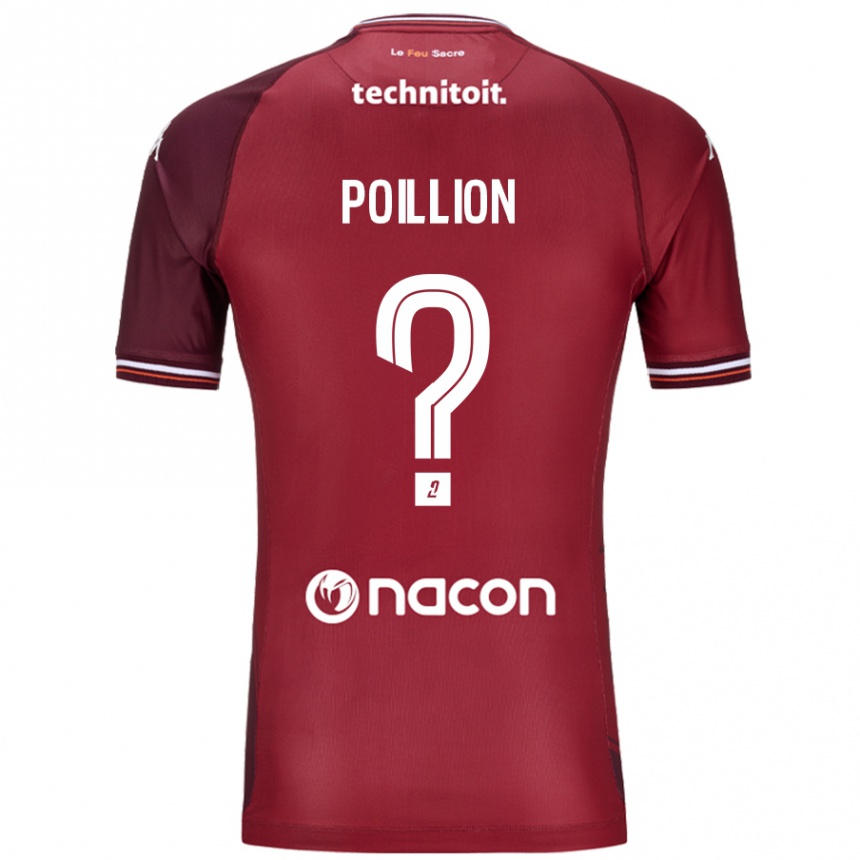 Kids Football Noé Poillion #0 Red Granata Home Jersey 2024/25 T-Shirt