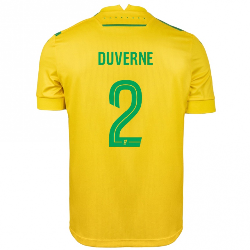 Kids Football Jean-Kévin Duverne #2 Yellow Green Home Jersey 2024/25 T-Shirt