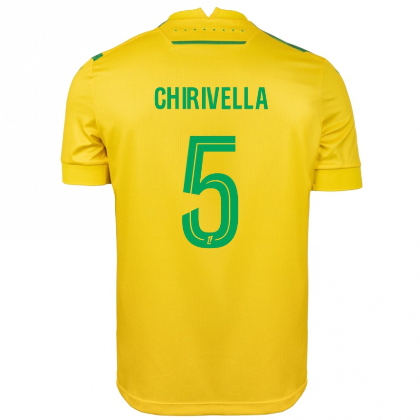 Kids Football Pedro Chirivella #5 Yellow Green Home Jersey 2024/25 T-Shirt