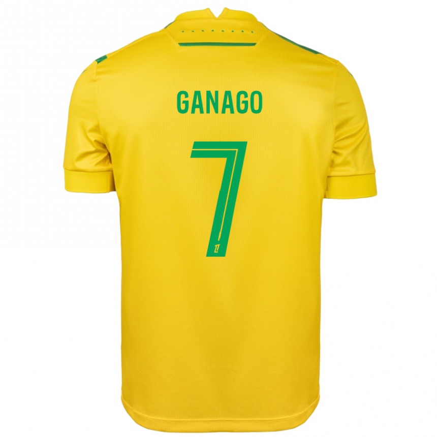 Kids Football Ignatius Ganago #7 Yellow Green Home Jersey 2024/25 T-Shirt