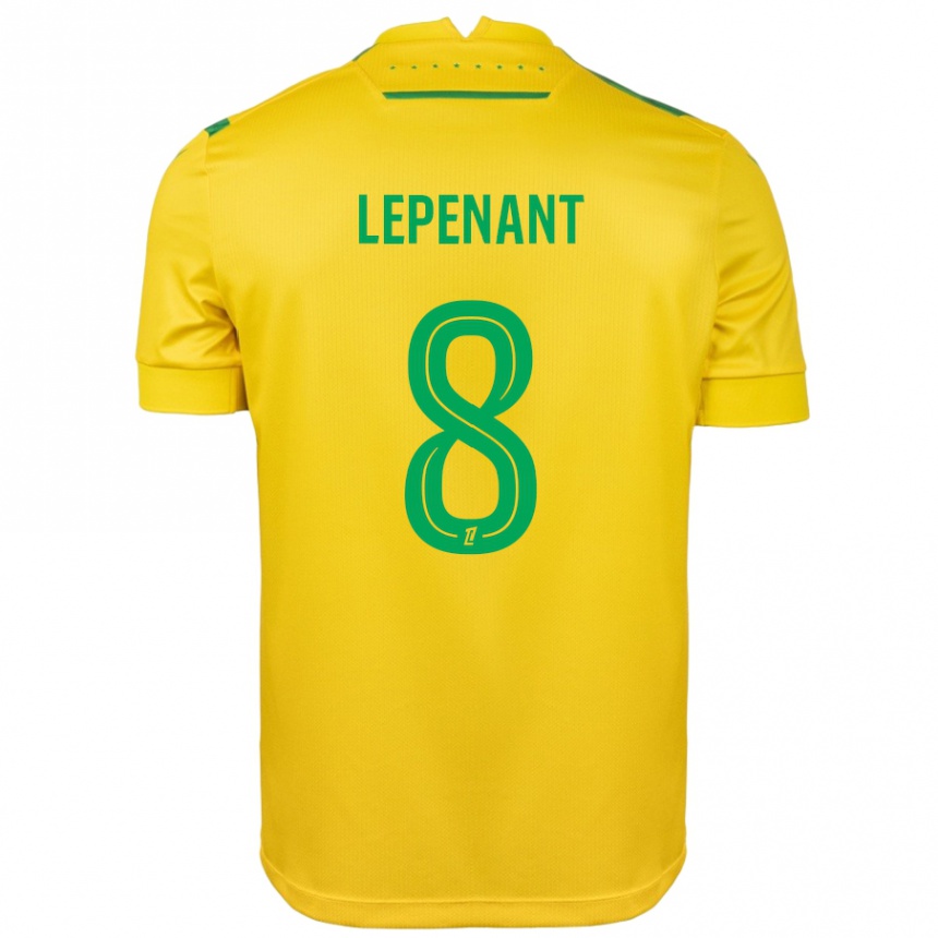 Kids Football Johann Lepenant #8 Yellow Green Home Jersey 2024/25 T-Shirt