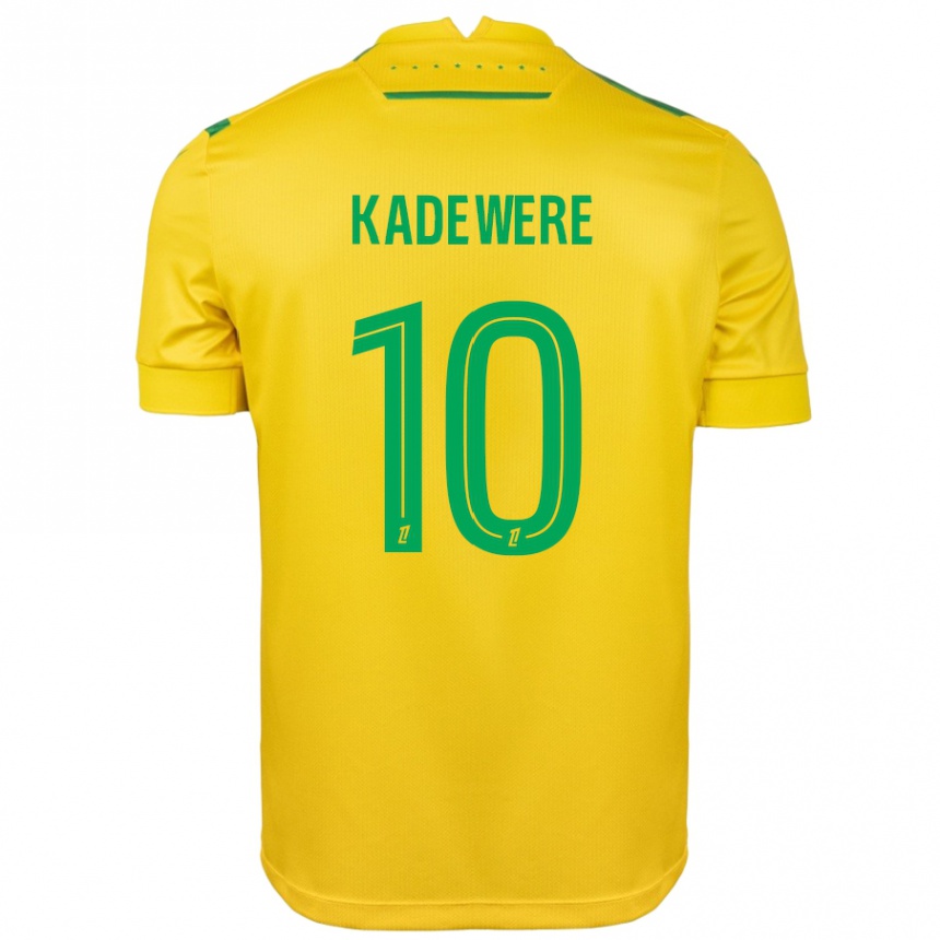 Kids Football Tino Kadewere #10 Yellow Green Home Jersey 2024/25 T-Shirt