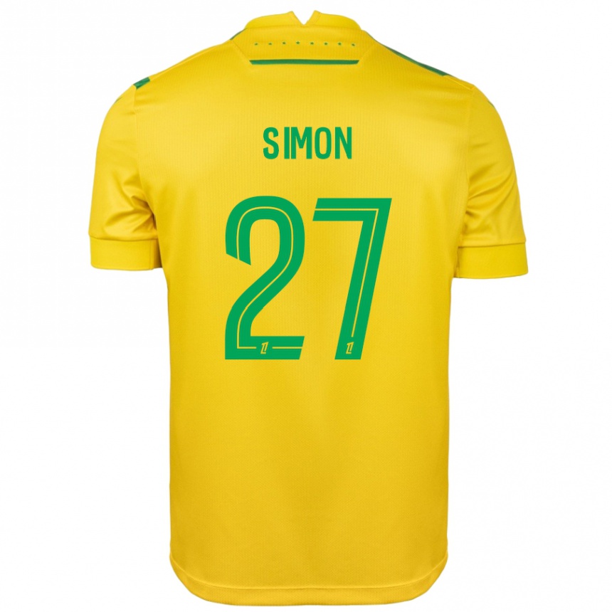 Kids Football Moses Simon #27 Yellow Green Home Jersey 2024/25 T-Shirt