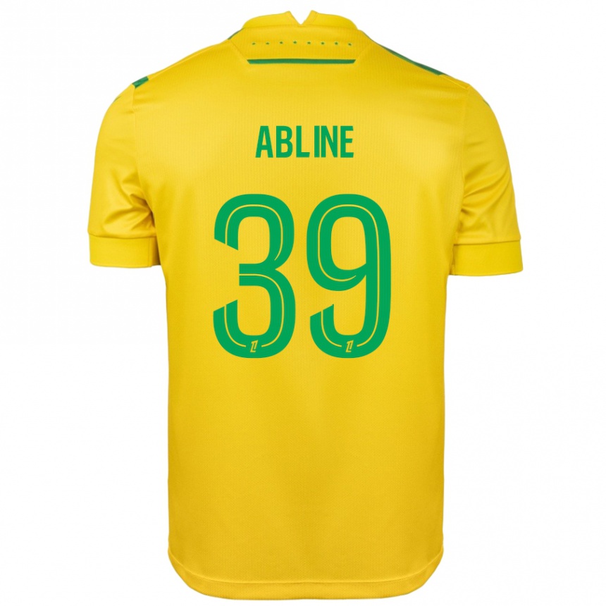 Kids Football Matthis Abline #39 Yellow Green Home Jersey 2024/25 T-Shirt