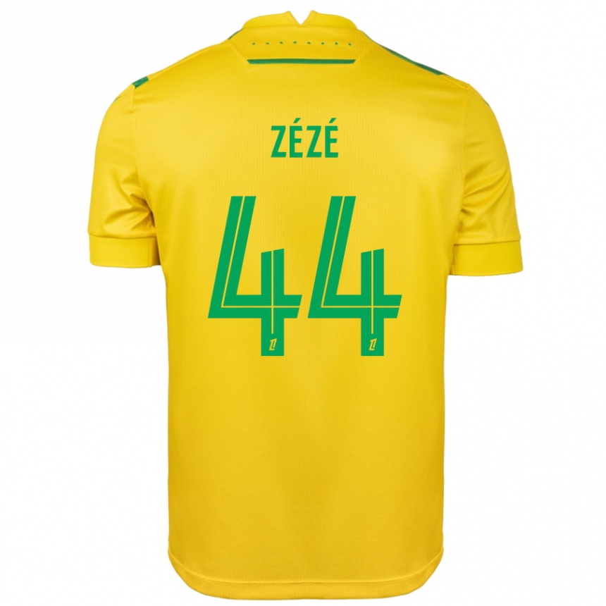 Kids Football Nathan Zézé #44 Yellow Green Home Jersey 2024/25 T-Shirt