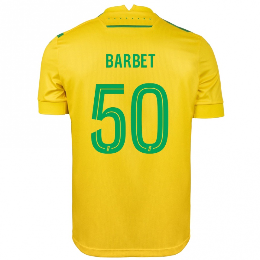 Kids Football Hugo Barbet #50 Yellow Green Home Jersey 2024/25 T-Shirt