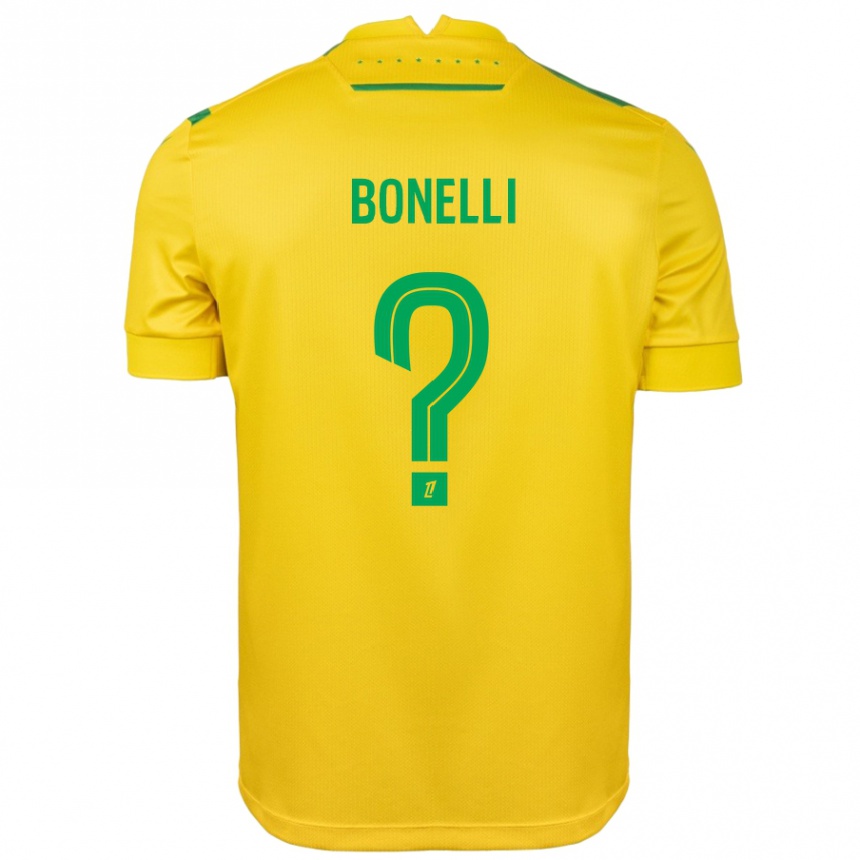 Kids Football Lucas Bonelli #0 Yellow Green Home Jersey 2024/25 T-Shirt