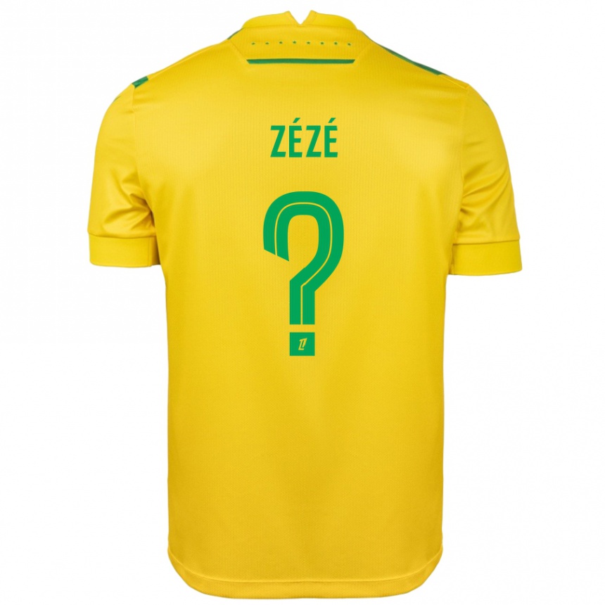 Kids Football Yanel Zézé #0 Yellow Green Home Jersey 2024/25 T-Shirt