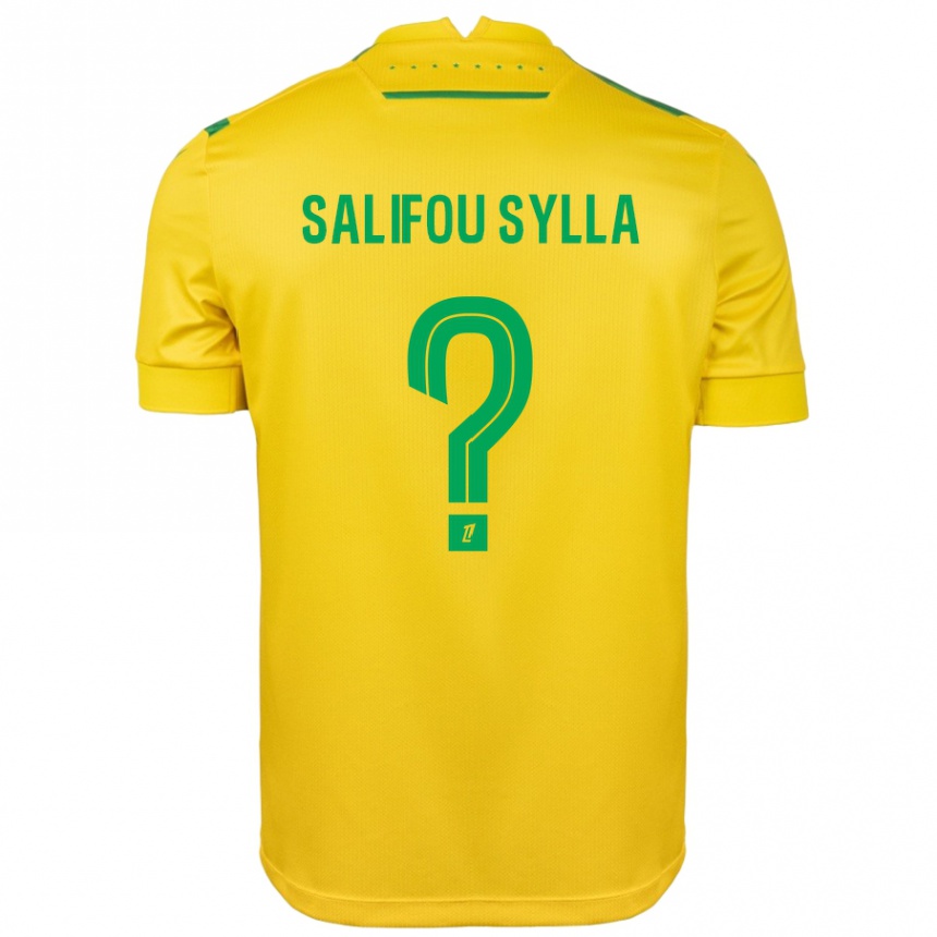 Kids Football Salifou Sylla #0 Yellow Green Home Jersey 2024/25 T-Shirt