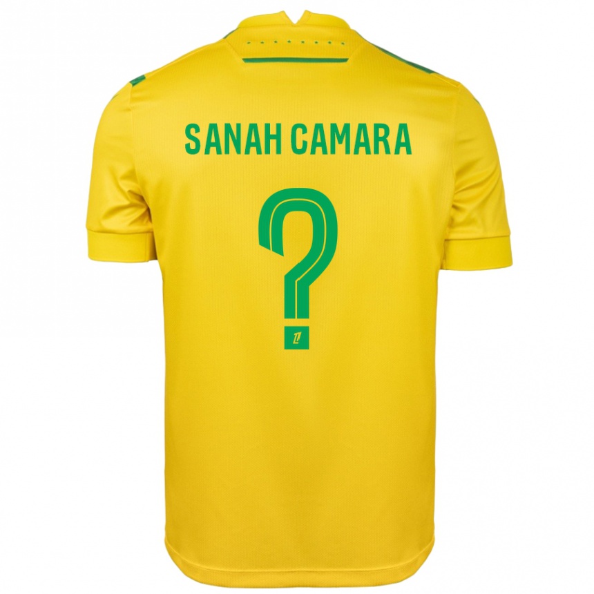 Kids Football Sanah Camara #0 Yellow Green Home Jersey 2024/25 T-Shirt