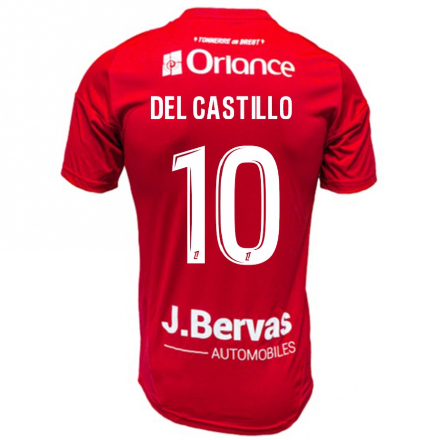 Kids Football Romain Del Castillo #10 Red White Home Jersey 2024/25 T-Shirt